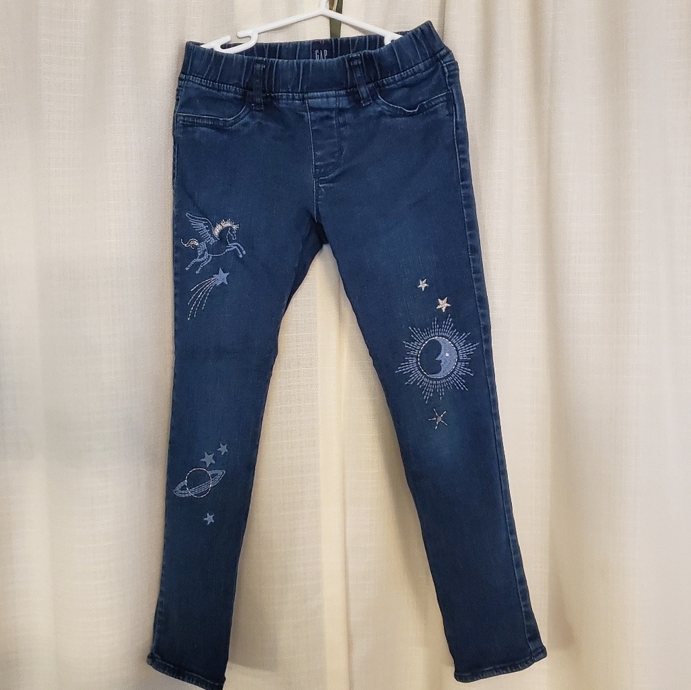Girls unicorn embroidered jeans size 8